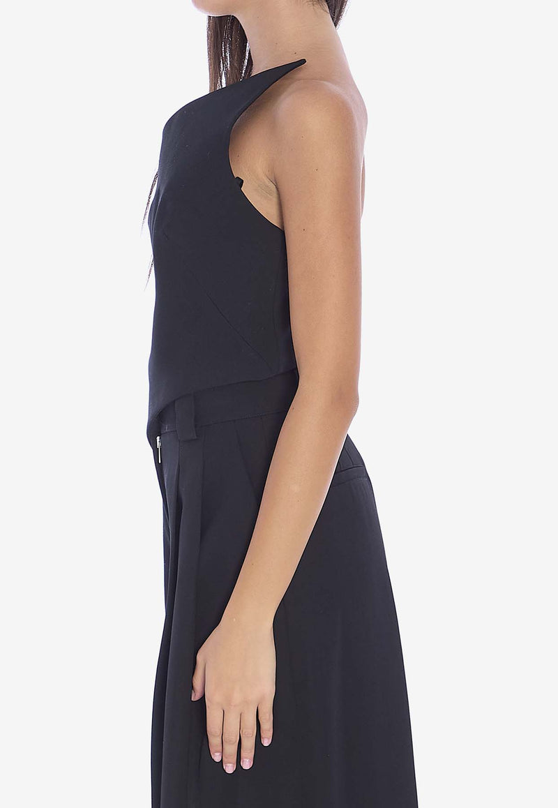 Alexander Wang Asymmetric Strapless Wool Top Black 1WC4241960--001