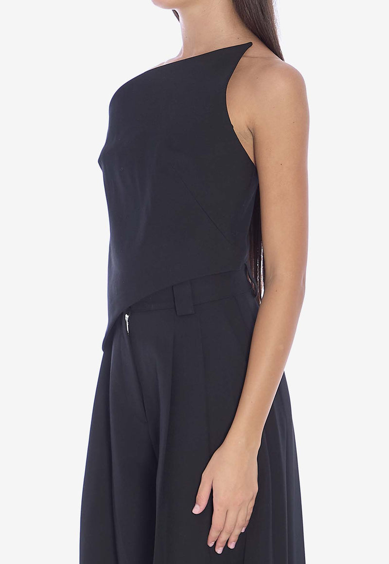 Alexander Wang Asymmetric Strapless Wool Top Black 1WC4241960--001