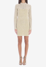 Balmain Labyrinth Monogram Mini Dress Beige DF2R8029-KH69-GFM