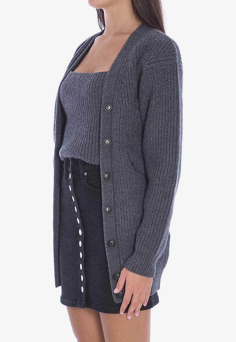 Alexander Wang Pre-Styled Twinset Knitted Cardigan Gray 1KC4241004--010