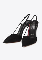 Christian Louboutin Condoroline 100 Slingback Suede Pumps Black 1250282-B439-BLACK