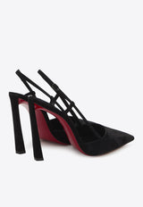 Christian Louboutin Condoroline 100 Slingback Suede Pumps Black 1250282-B439-BLACK