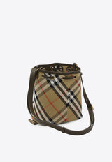 Burberry Check Canvas Bucket Bag Beige 8093804--B9368