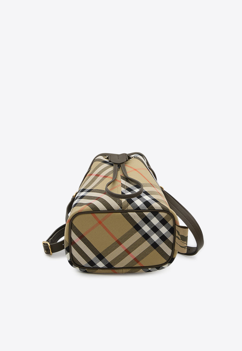 Burberry Check Canvas Bucket Bag Beige 8093804--B9368