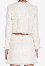 Self-Portrait Pearl Trim Jacket RS25164J--CREAM