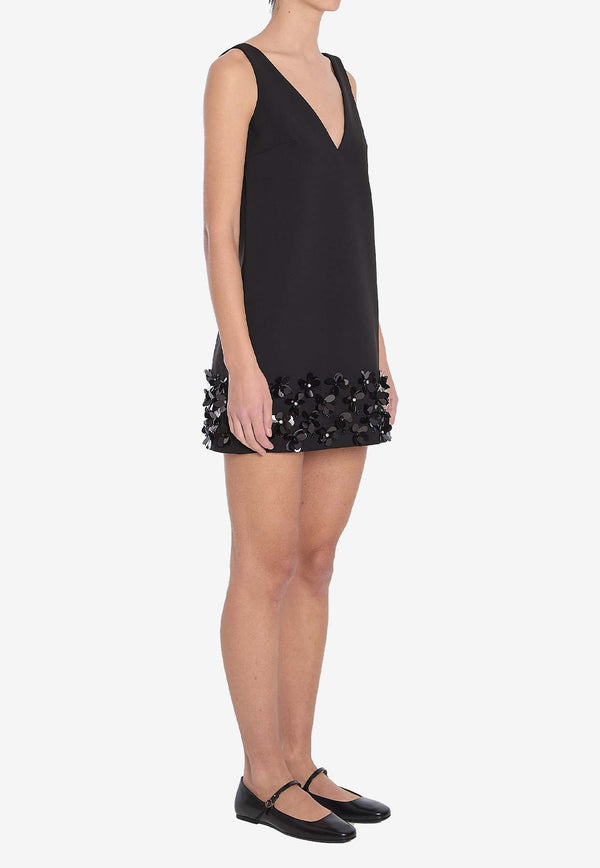 Self-Portrait 3D Sequins Sleeveless Mini Dress RS25120S--BLACK