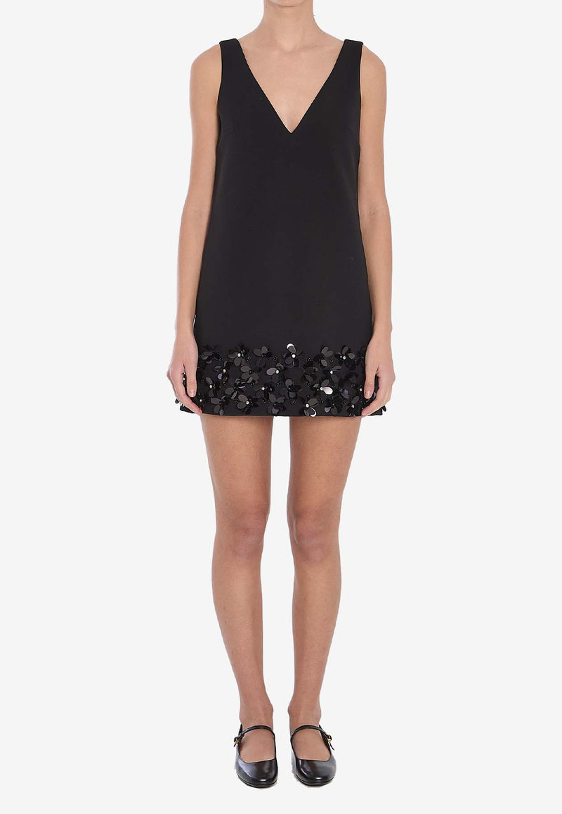 Self-Portrait 3D Sequins Sleeveless Mini Dress RS25120S--BLACK