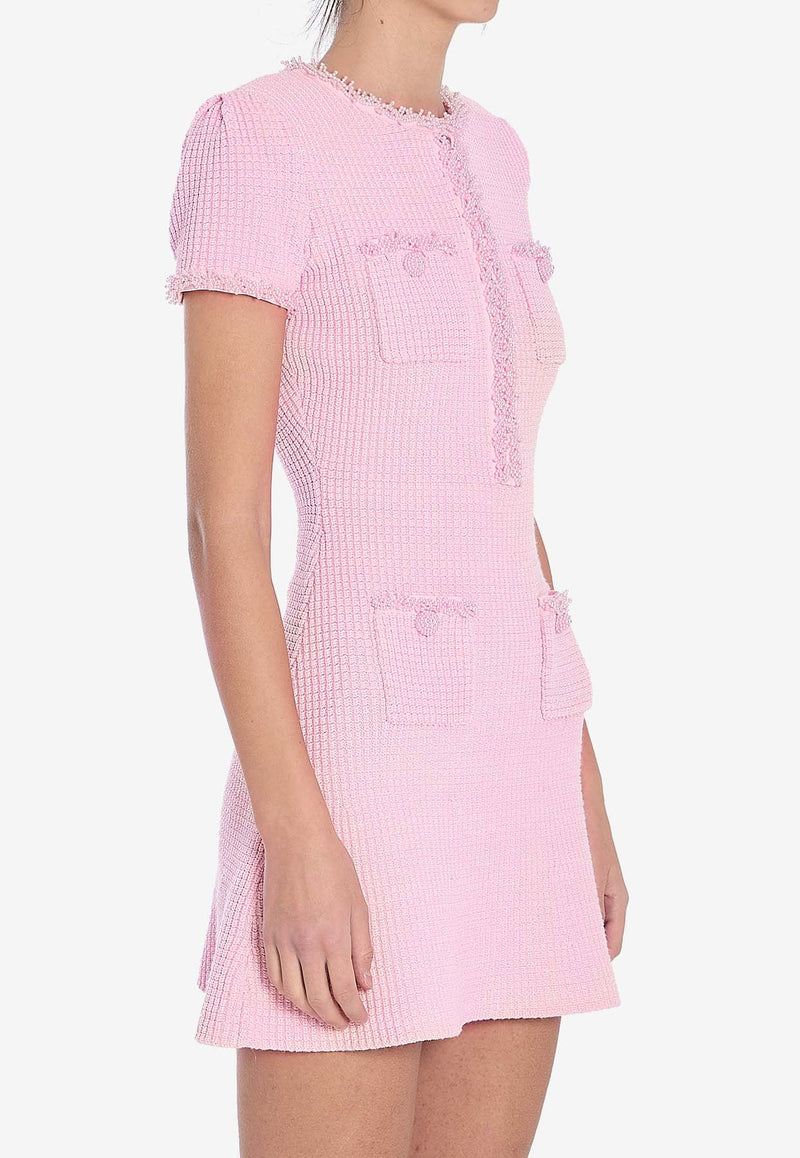 Self-Portrait Knit Mini Dress RS25087SA--PINK