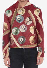 Amiri Biliard Tapestry Zip-Up Jacket AMTABN1001--RED