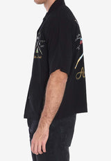 Amiri Bowling Short-Sleeved Shirt AMSTCA1078--BLACK