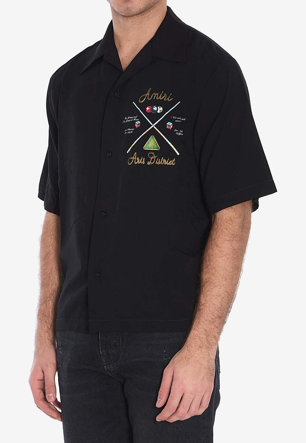 Amiri Bowling Short-Sleeved Shirt AMSTCA1078--BLACK