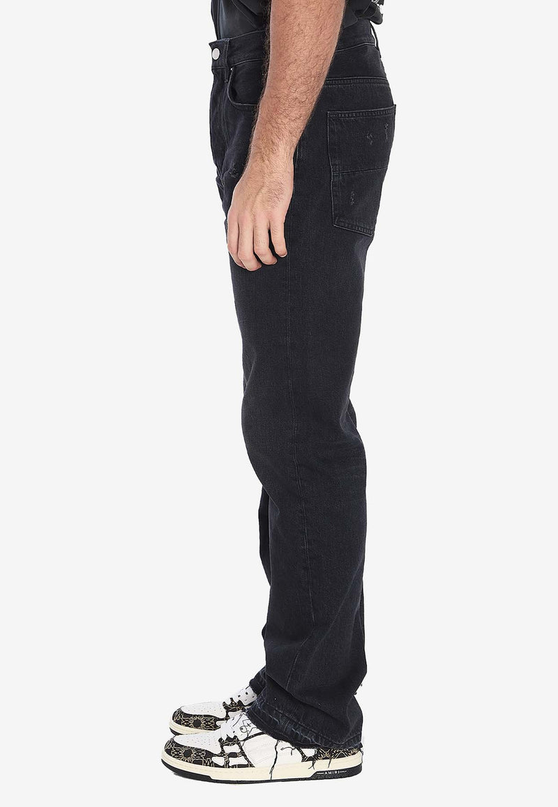 Amiri Frayed-hem Straight Jeans AMDNGH1031--VINTAGE BLACK