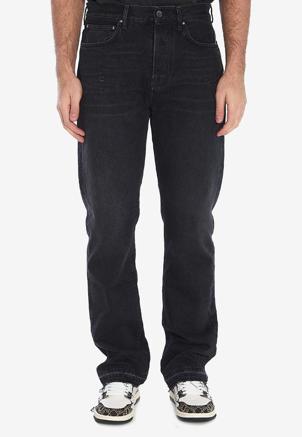 Amiri Frayed-hem Straight Jeans AMDNGH1031--VINTAGE BLACK