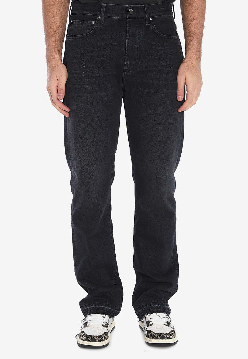 Amiri Frayed-hem Straight Jeans AMDNGH1031--VINTAGE BLACK