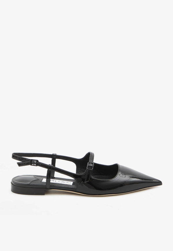 Jimmy Choo Didi Patent-Leather Pointed Toe Flats DIDI FLAT-PAT-BLACK