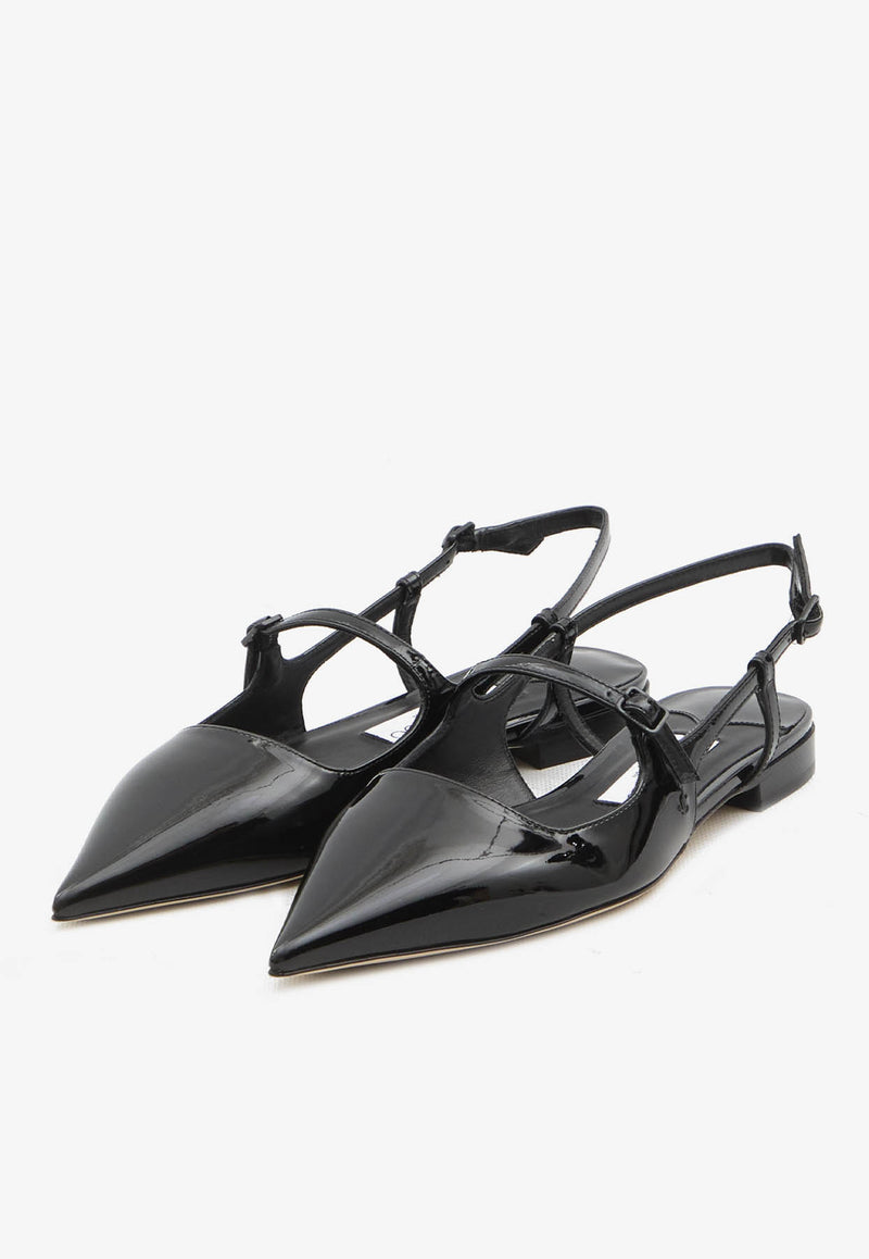 Jimmy Choo Didi Patent-Leather Pointed Toe Flats DIDI FLAT-PAT-BLACK