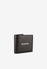 Balenciaga Logo Print Bi-Fold Leather Wallet 594549-1IZI3-1090