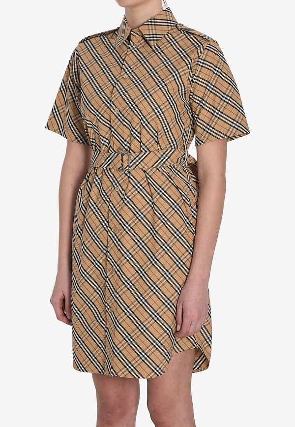 Burberry Check-Pattern Mini Shirt Dress 8106067--B9368