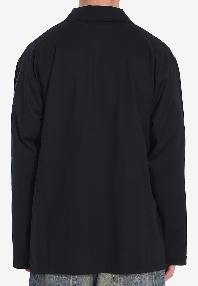 Balenciaga Oversized Long-Sleeved Polo T-shirt 806144-TRVW4-1000