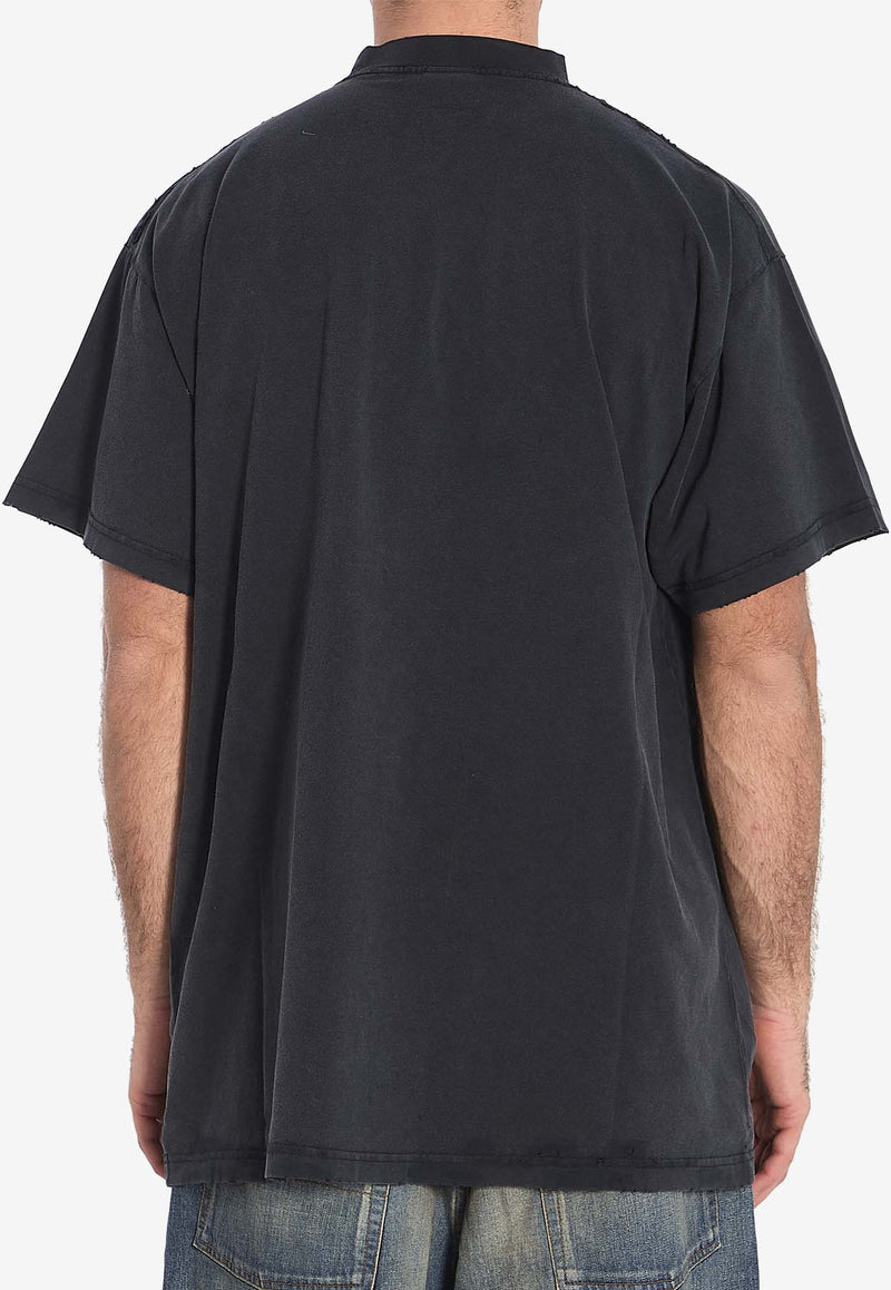 Balenciaga 3B Liquefied Oversized Crewneck T-shirt 787349-TRVS8-1013