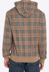 Burberry Signature Check Zip-Up Hooded Sweatshirt Beige 8102881--C2044