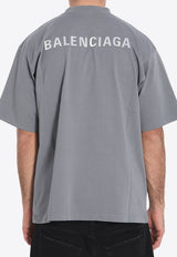 Balenciaga Reflective Logo Crewneck T-shirt Gray 764235-TQVN1-1675