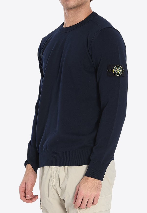 Stone Island Logo Patch Sweater Blue K1S155100053-S00B2-V0020