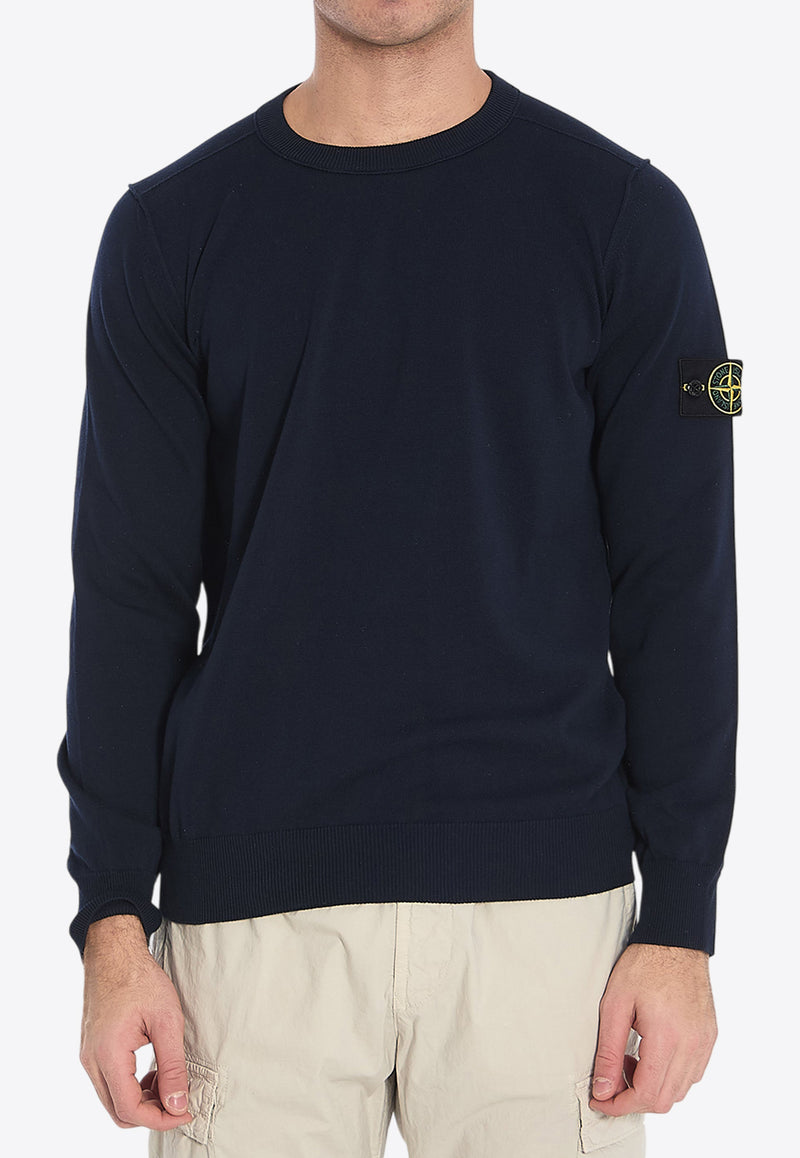 Stone Island Logo Patch Sweater Blue K1S155100053-S00B2-V0020