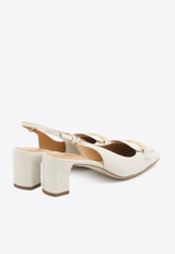 Tod
s 50 Leather Slingback Pumps White XXW63L0JE10-SMX-B015