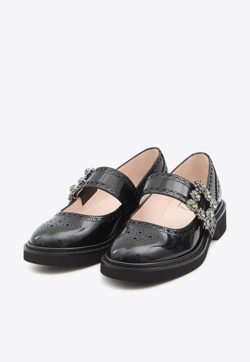 Roger Vivier Viv
 Rangers Mary-Jane Ballet Flats Black RVW54840990-MRK-B999