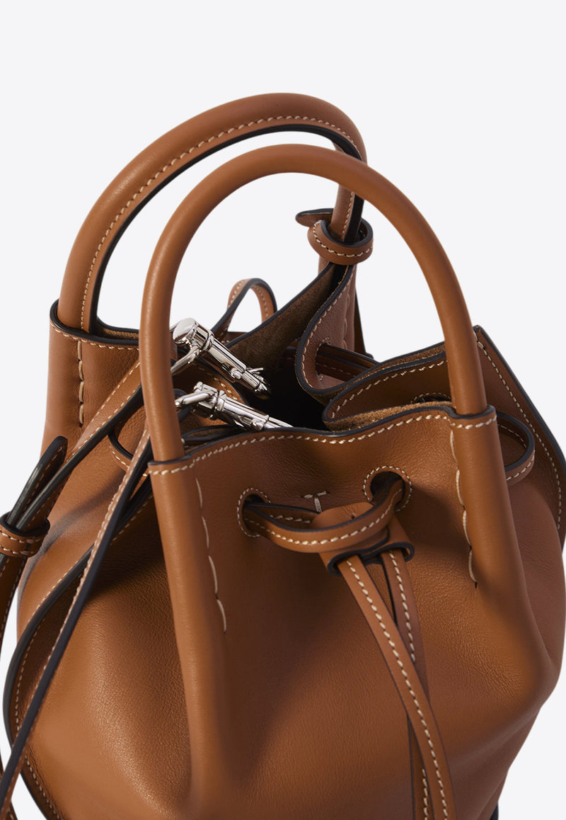 Tod
s Mini Leather Bucket Bag Brown XBBUZK0100-UPP-S410