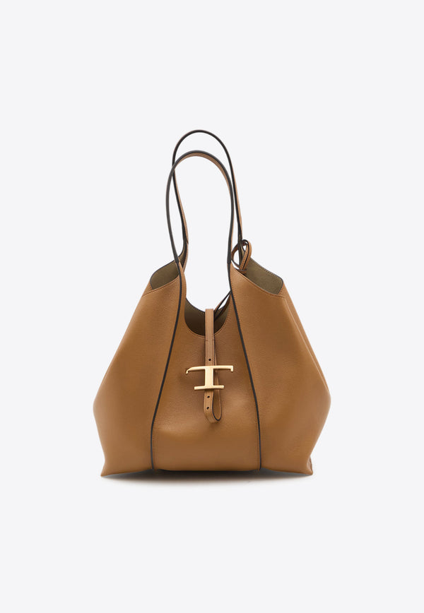 Tod
s Small T Timeless Tote Bag Brown XBWTSBA0200-Q8E-S410