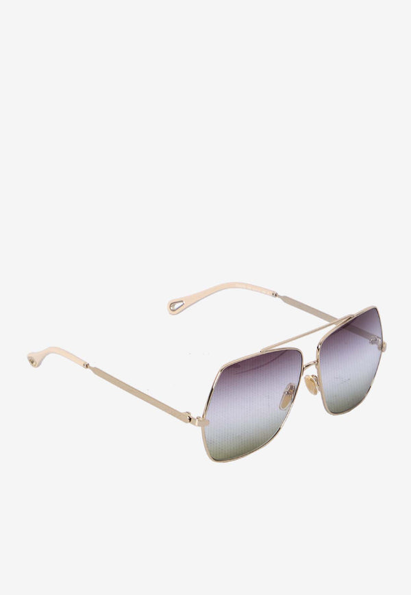 Chloé Aly Square Sunglasses Green CH0278S--002