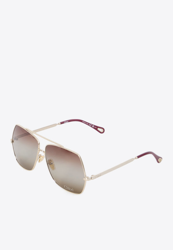 Chloé Aly Square Sunglasses Brown CH0278S--001