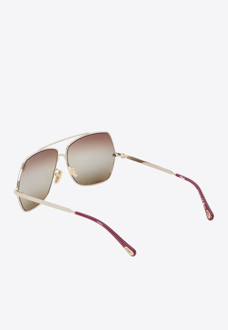 Chloé Aly Square Sunglasses Brown CH0278S--001