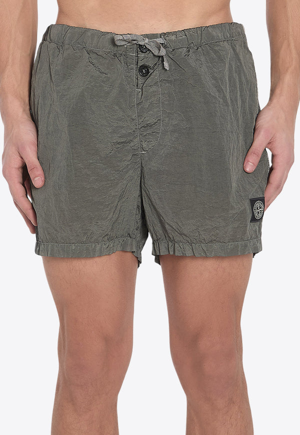 Stone Island Logo Patch Drawstring Swim Shorts Green K1S15B100006-S0043-V0054