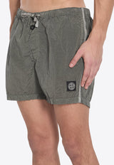 Stone Island Logo Patch Drawstring Swim Shorts Green K1S15B100006-S0043-V0054