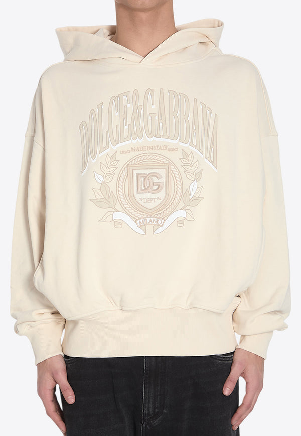 Dolce 
Gabbana Logo Embroidered Hooded Sweatshirt Cream G9BJGZ-G7O2J-A4567