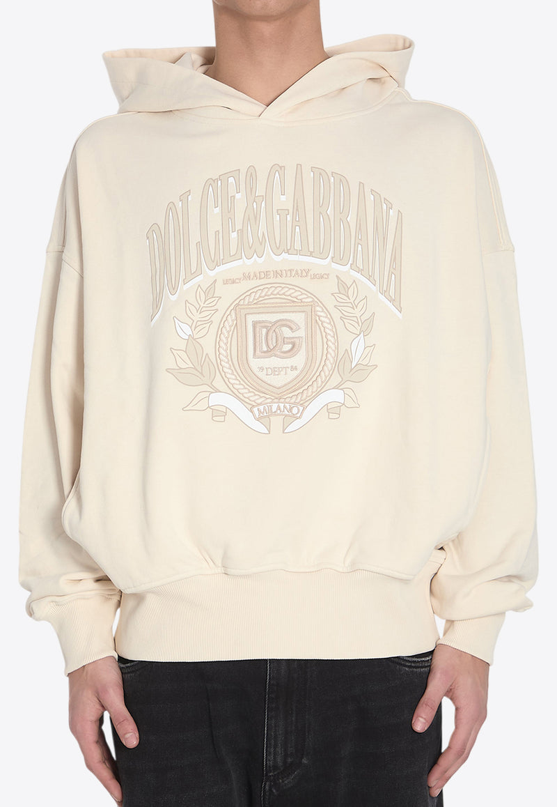 Dolce 
Gabbana Logo Embroidered Hooded Sweatshirt Cream G9BJGZ-G7O2J-A4567