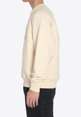 AMI PARIS Ami De Coeur Crewneck Sweatshirt Cream USW055-747-136