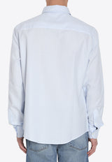 AMI PARIS Ami De Coeur Long-Sleeved Striped Shirt Light Blue BFUSH063-CO0087-475