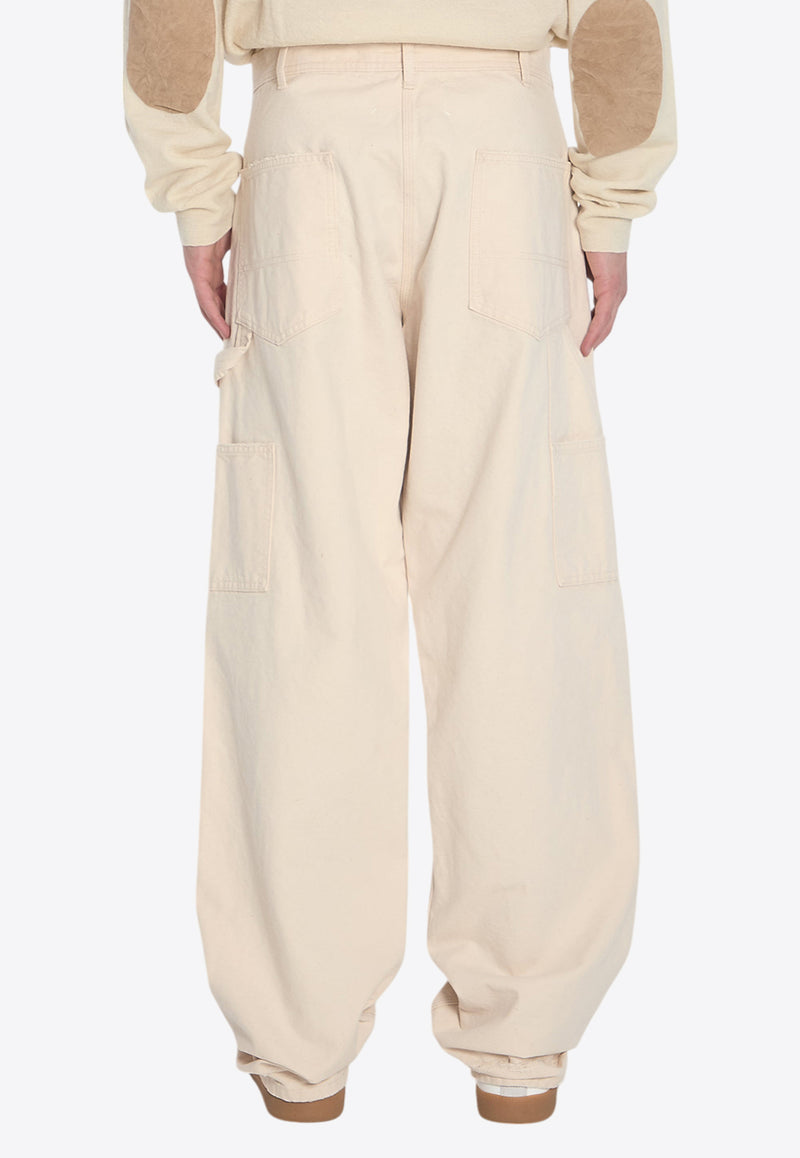 Maison Margiela Wide-Leg Cargo Pants Cream S50LA0235-M35261-103