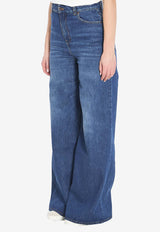 Chloé Wide-Leg Washed Jeans Blue CHC24ADP02150--402