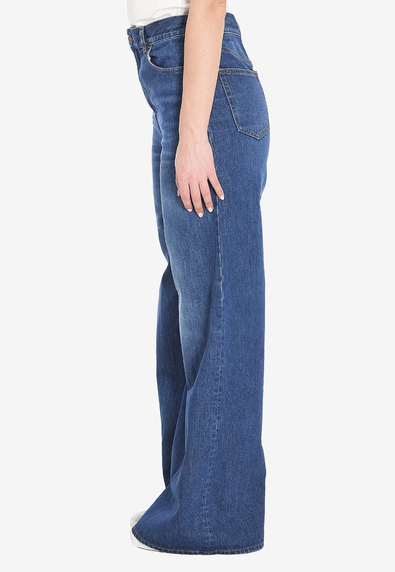 Chloé Wide-Leg Washed Jeans Blue CHC24ADP02150--402