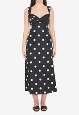 Zimmermann Polka Dots Midi Crush Dress Black 9687DR251--BLKCRMDT