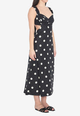 Zimmermann Polka Dots Midi Crush Dress Black 9687DR251--BLKCRMDT