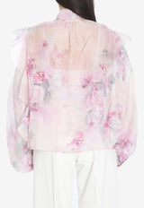 Zimmermann Ruffled Floral Blouse Pink 2856TR251--PIF