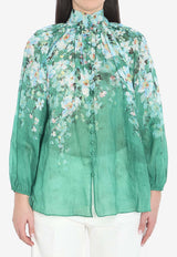 Zimmermann Everley Floral Blouse  Green 2466TRS255--GRWCFL