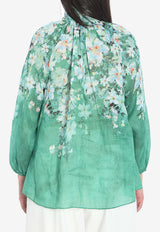 Zimmermann Everley Floral Blouse  Green 2466TRS255--GRWCFL