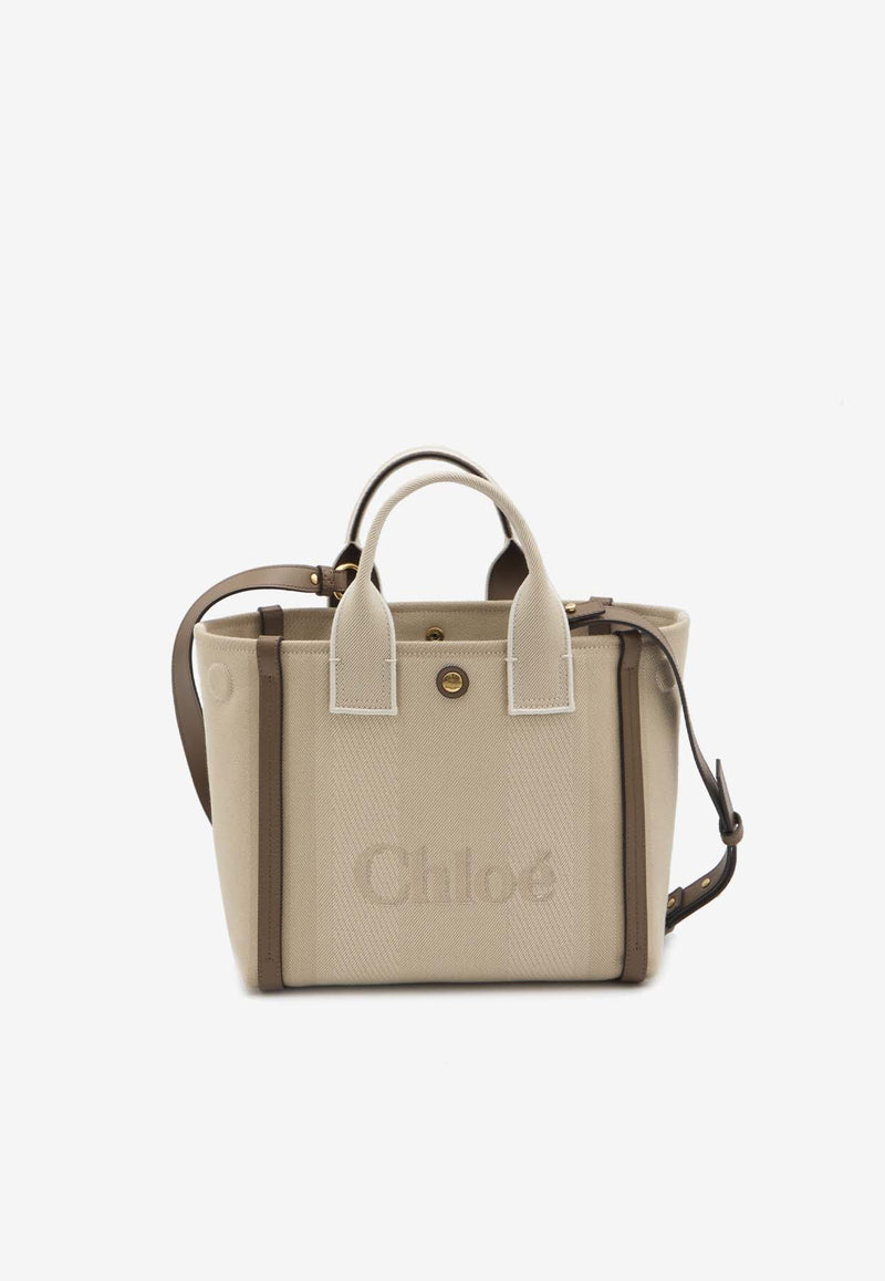 Chloé Small Carry Canvas Tote Bag Beige CHC25SS911O65--23N